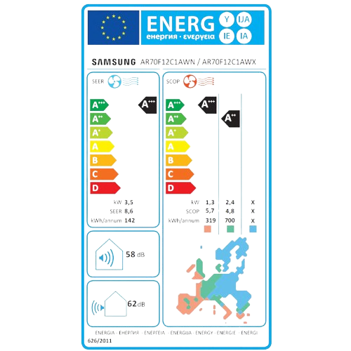 Aparat de aer condiționat WindFree™ Elite S2 R32 12000 BTU AR70F12CAAWNEU/AR70F12CAAWXEU