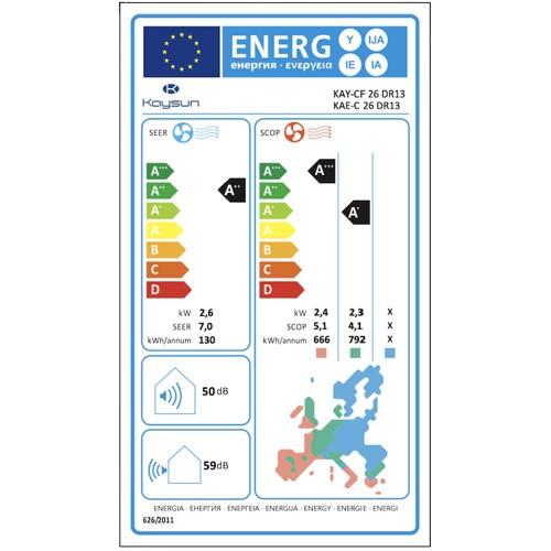 Aer conditionat Kaysun Casual, 12000 BTU, Alb, Wi-Fi KAY-CF 35 DR13/KAE-C 35 DR13 Unitate Interna + Externa