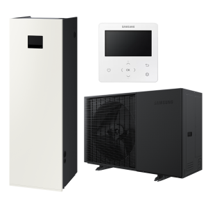 Pompă de Căldură Hibridă Aer-Apă și Aer-Aer Samsung EHS Quint 16 kW TRIFAZATĂ cu Boiler Integrat 200L (AE200DN*MPK/EU + AE160HCTPGS/EU), Clasa A+++, Recuperare de Căldură, R32