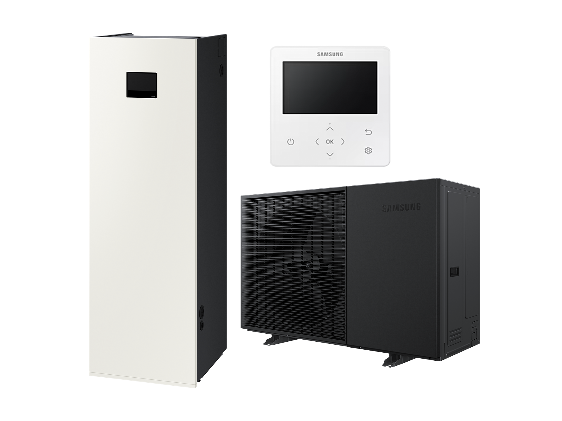 Pompă de Căldură Hibridă Samsung EHS Quint 16 kW cu Boiler Integrat 200L (AE200DN*MPK/EU + AE160HCTPES/EU), Clasa A+++, Recuperare de Căldură, R32